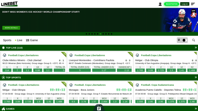 LineBet Homepage Desktop