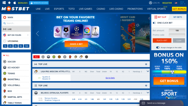 Mostbet Homepage Desktop