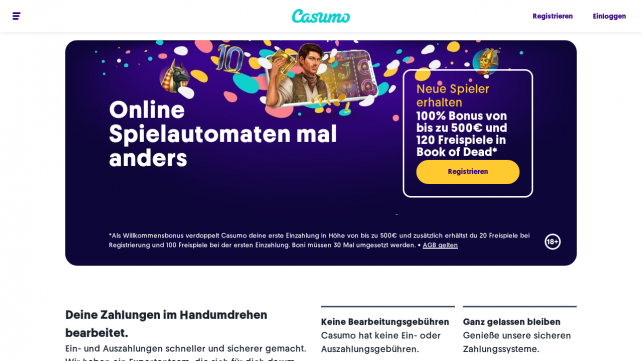 Casumo Homepage Desktop
