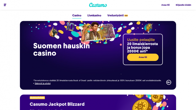 Casumo Homepage Desktop