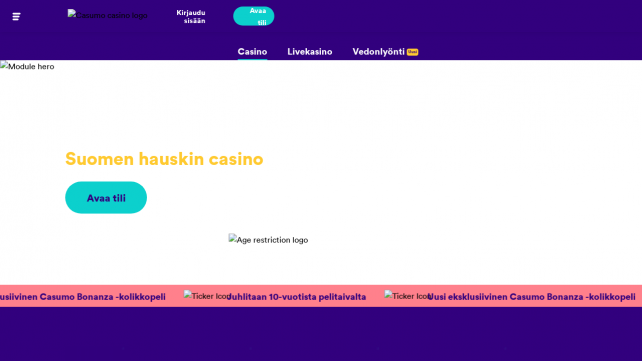 Casumo Homepage Desktop