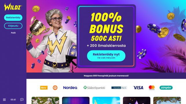 Wildz Casino Homepage Desktop