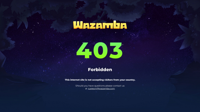 Wazamba Casino Homepage Desktop