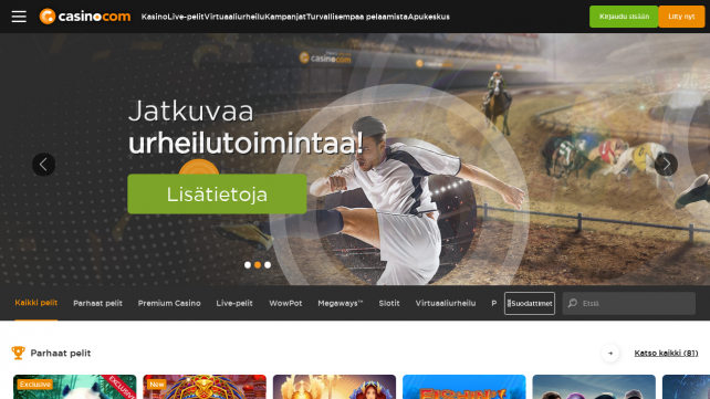 Casino.com Homepage Desktop
