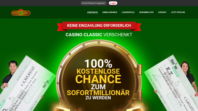 Casino Classic Homepage Desktop