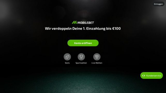MobileBet Casino Homepage Desktop