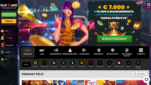 PlayAmo Homepage Desktop
