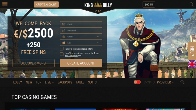 KingBilly Homepage Desktop