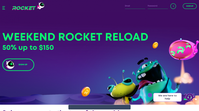 Casino Rocket Homepage Desktop