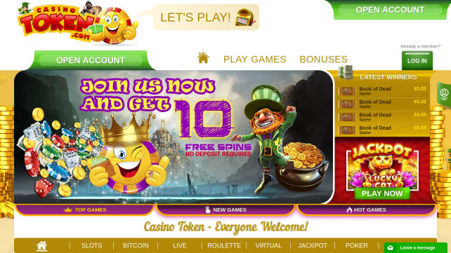 Casino Token Homepage Desktop