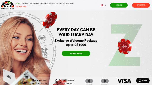 ZodiacBet Homepage Desktop