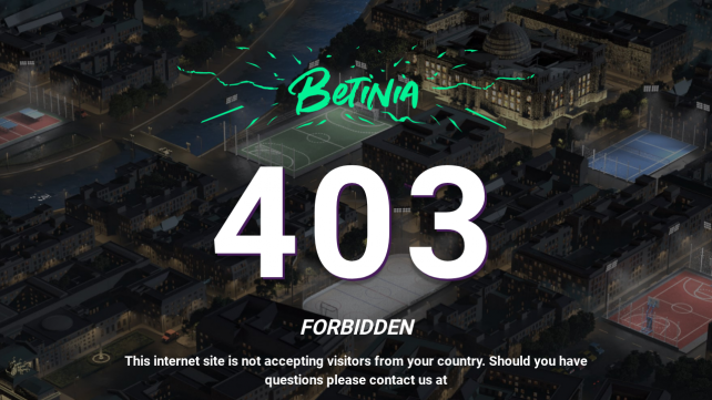 Betinia Homepage Desktop