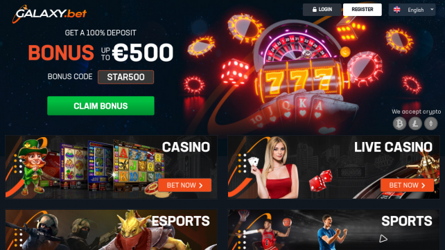 Galaxy.bet Homepage Desktop