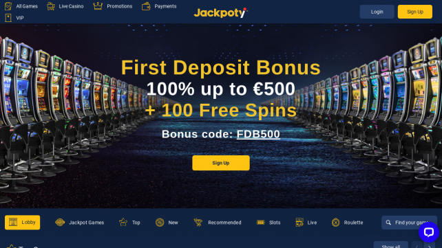 Jackpoty Homepage Desktop