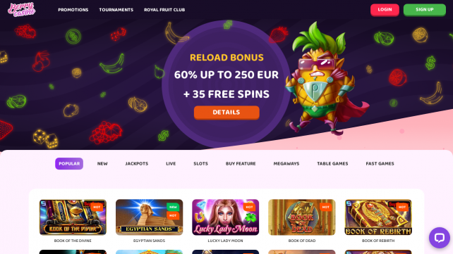 Berry Casino Homepage Desktop