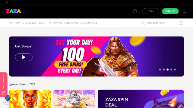 Zaza Homepage Desktop