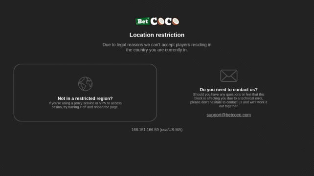 Betcoco Homepage Desktop