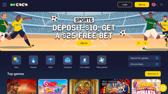 Betcoco Homepage Desktop