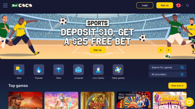 Betcoco Homepage Desktop