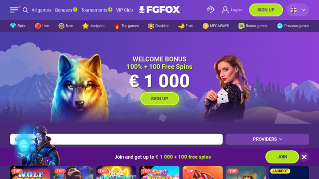 FGFOX Homepage Desktop