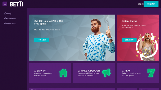 Betti Homepage Desktop