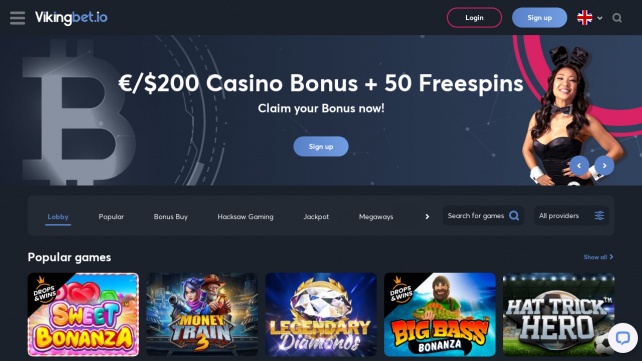 Vikingbet Homepage Desktop