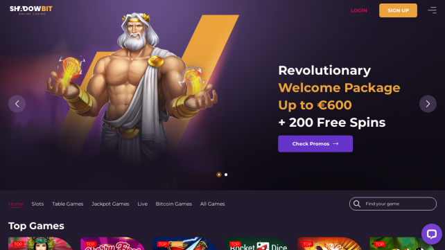 Shadowbit Homepage Desktop
