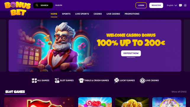 Bonusbet Homepage Desktop