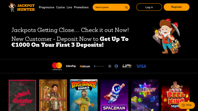 JackpotHunter Homepage Desktop