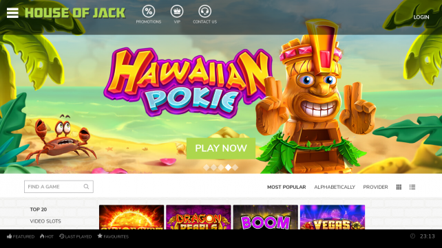 House of Jack Homepage Desktop