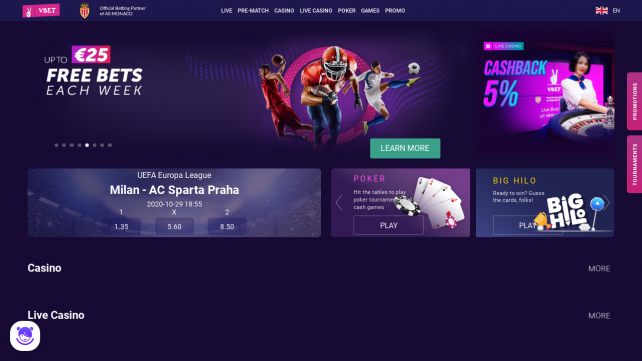 Vbet Homepage Desktop