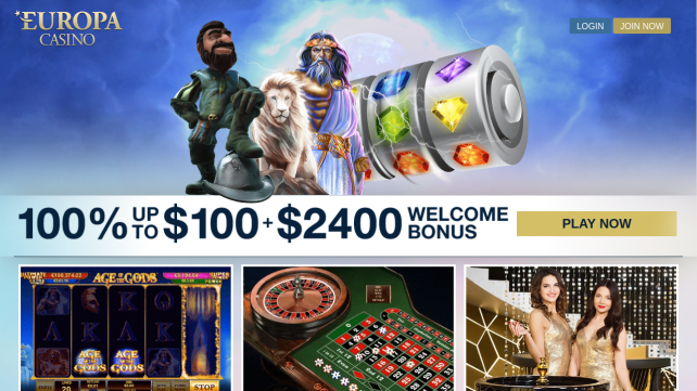 Europa Casino Homepage Desktop