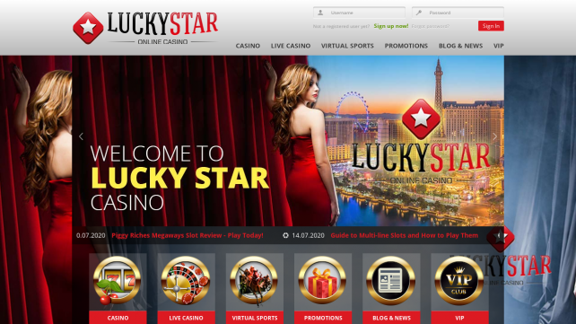 LuckyStar Homepage Desktop