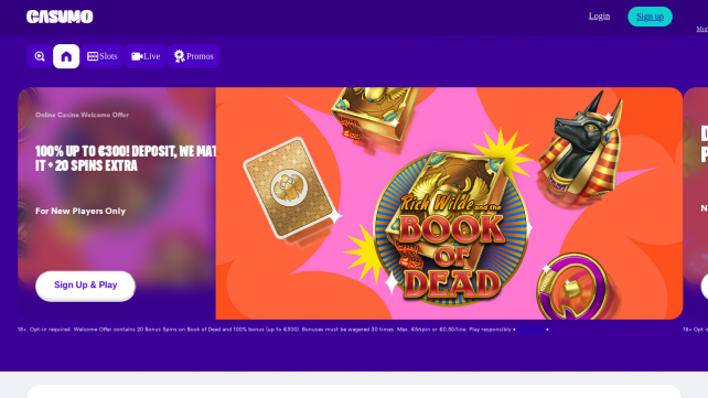 Casumo Homepage Desktop