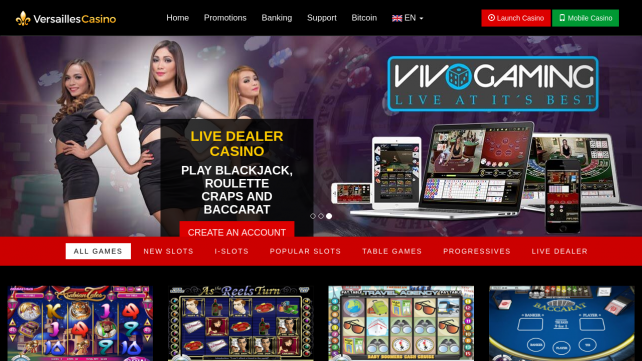 Versailles Casino Homepage Desktop