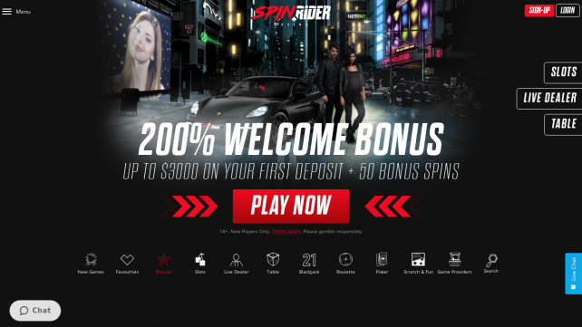 Spin Rider Homepage Desktop