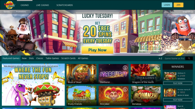 Luckland Homepage Desktop