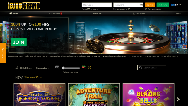 EuroGrand Homepage Desktop