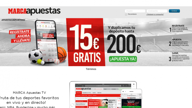 Marca Casino Homepage Desktop