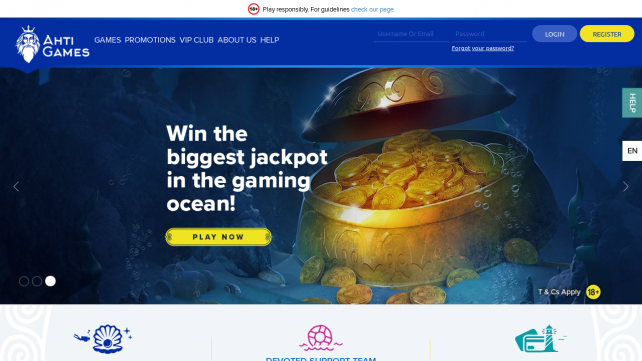 AHTI Games Homepage Desktop