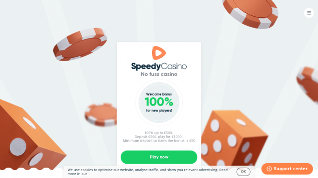 Speedy Casino Homepage Desktop