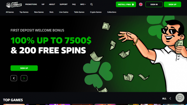 Billy Billion Homepage Desktop