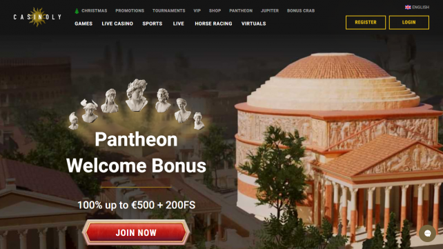 Casinoly Homepage Desktop