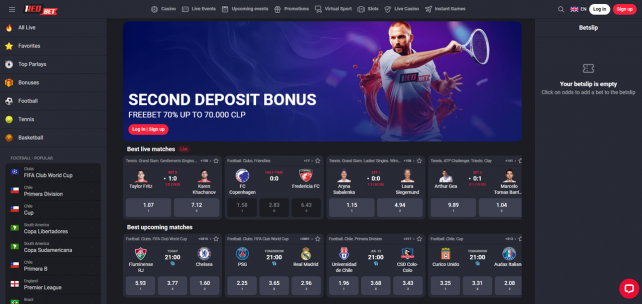 1RedBet Homepage Desktop