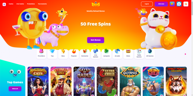 7Signs Casino Homepage Desktop