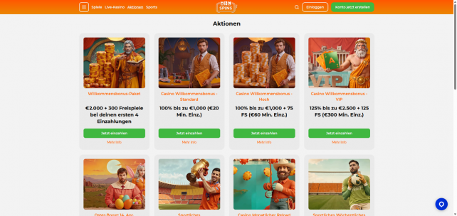 AllSpins Homepage Desktop
