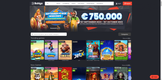 Bahigo Casino Homepage Desktop