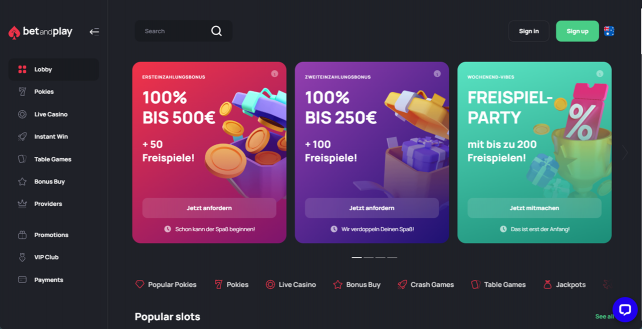 betandplay Homepage Desktop