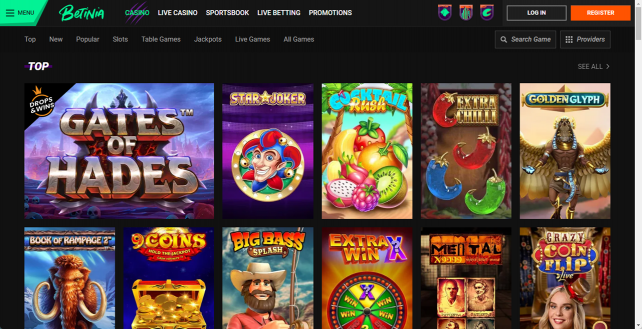 Betinia Homepage Desktop