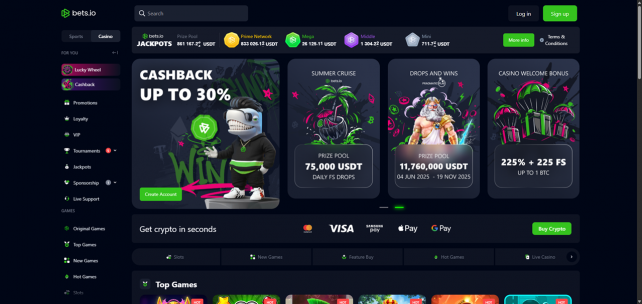bets.io Homepage Desktop
